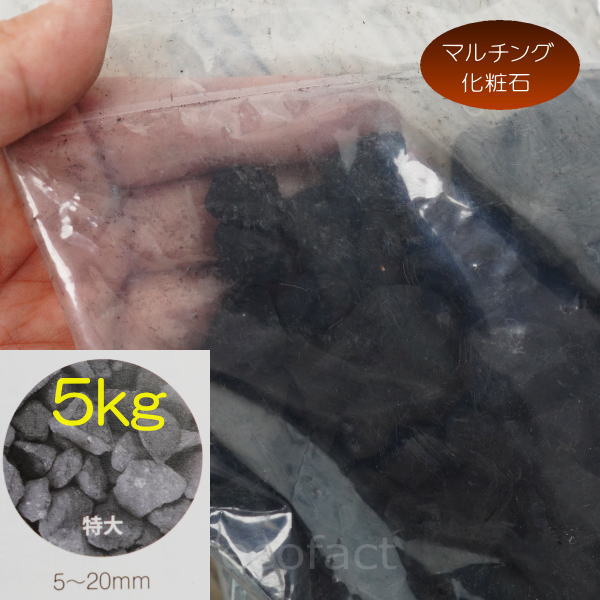 化粧石 黒 飾り石 特大粒(約5mm〜20mm)5kg 化粧砂 カワラエクラ ブラック (艶少なめ)化粧砂利 観葉植物 マルチング ストーン 多肉植物 アガベ サボテン ビザールプランツ 塊根植物(コーデックス)植木鉢 ポット おしゃれ ガーデニング
