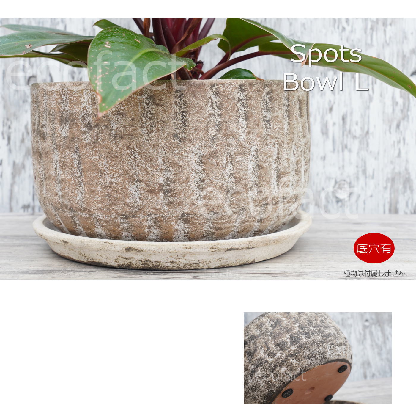 ポット 鉢 植木鉢 プランター おしゃれ 陶器 φ27cm スポッツボウル ラストL アッシュグレイ フラワーベース 花瓶 ガーデニング 園芸