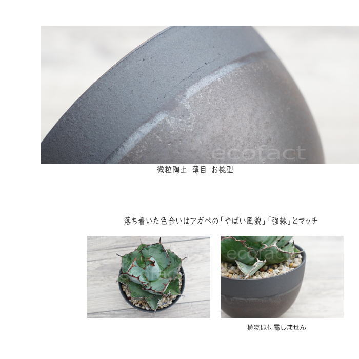 陶器鉢 植木鉢 小鉢 底穴あり マットブラック丸 焦がし金 艶消し黒 φ12.5cm おしゃれ プランター 園芸鉢 信楽焼(しがらきやき)かみ山陶器 サボテンポット