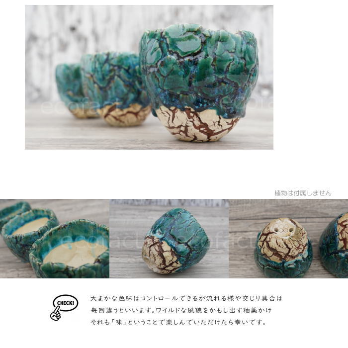 陶器鉢 植木鉢 ミニポット 底穴あり フォレスト(グリーン)白茶M φ9cm 日本製 手作り おしゃれ かわいい プランター 園芸鉢 観葉植物 アガベ サボテン ビザールプランツ 塊根植物 コーデックス 多肉植物 ふるものぐりーん8889工房