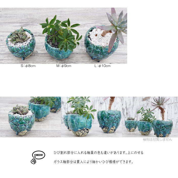 陶器鉢 植木鉢 ミニポット 底穴あり フォレスト(グリーン)白黒 M φ9cm(日本製 手作り おしゃれ かわいい プランター 園芸鉢 観葉植物 アガベ サボテン ビザールプランツ 塊根植物 コーデックス 多肉植物 ふるものぐりーん8889工房