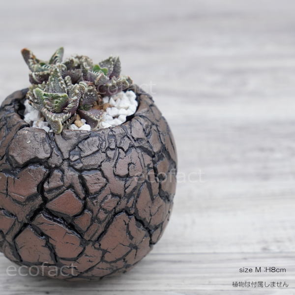 陶器鉢 植木鉢 ミニポット 底穴あり 丸型 アース(ブラウン)M H7cm 日本製 手作り おしゃれ かわいい プランター 園芸鉢 観葉植物 アガベ サボテン ビザールプランツ 塊根植物 コーデックス 多肉植物 ふるものぐりーん8889工房