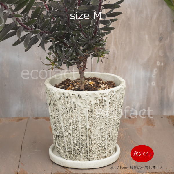 植木鉢 おしゃれ セメント鉢 フラワーポット ミニポット 底穴あり メルティポットM φ17.5cm プランター 園芸鉢 観葉植物 オージープランツ