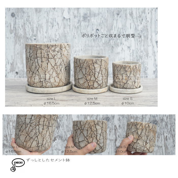 植木鉢 おしゃれ セメント鉢 フラワーポット ミニポット 底穴あり ロッシュS φ10cm プランター 園芸鉢 観葉植物 オージープランツ