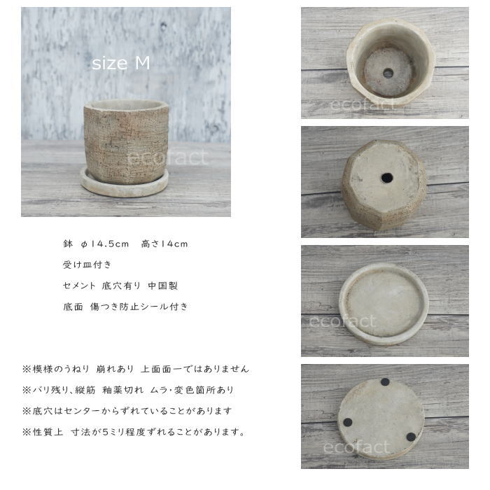 植木鉢 おしゃれ セメント鉢 フラワーポット ミニポット 底穴ありノナゴンM φ11cm プランター 園芸鉢 観葉植物 オージープランツ