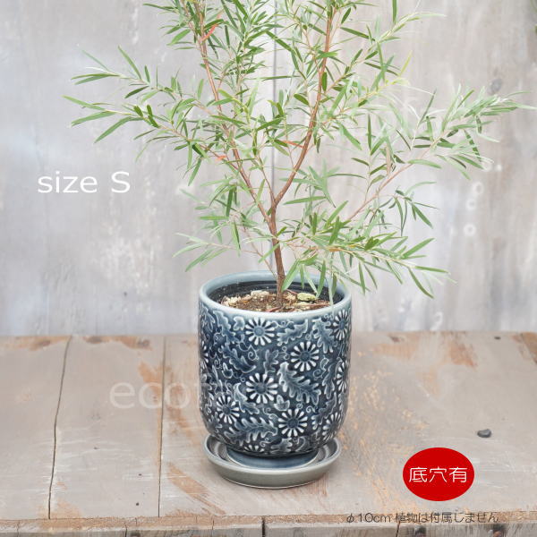 植木鉢 おしゃれ 陶器鉢 フラワーポット ミニポット 底穴あり ルフロルS φ10cm プランター 園芸鉢 観葉植物 オージープランツ