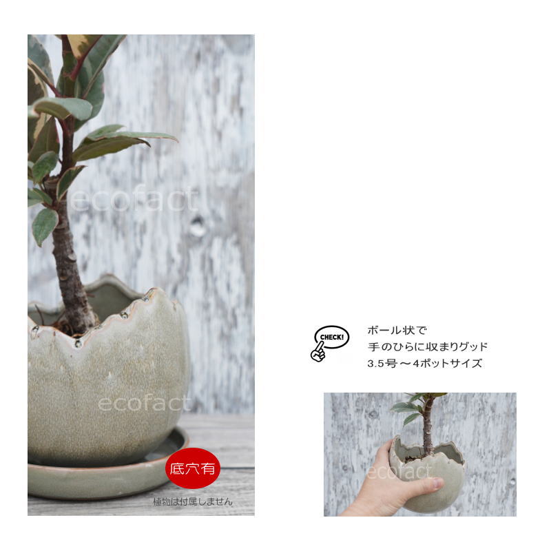 ポット 鉢 植木鉢 プランター おしゃれ 陶器 φ14.5cm Solmero M グレー フラワーベース 花瓶 ガーデニング 園芸