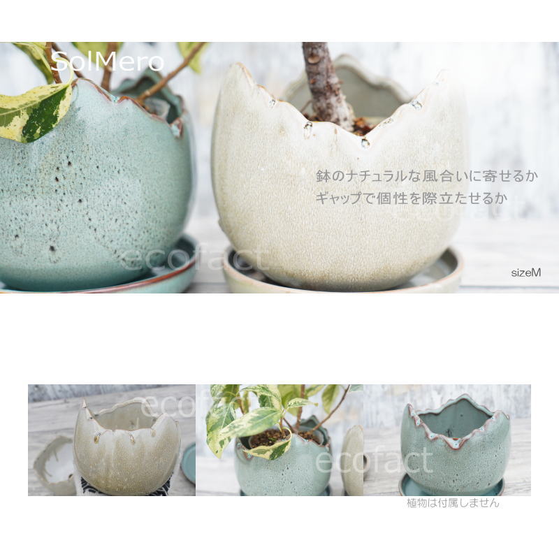 ポット 鉢 植木鉢 プランター おしゃれ 陶器 φ14.5cm Solmero M ブルー フラワーベース 花瓶 ガーデニング 園芸