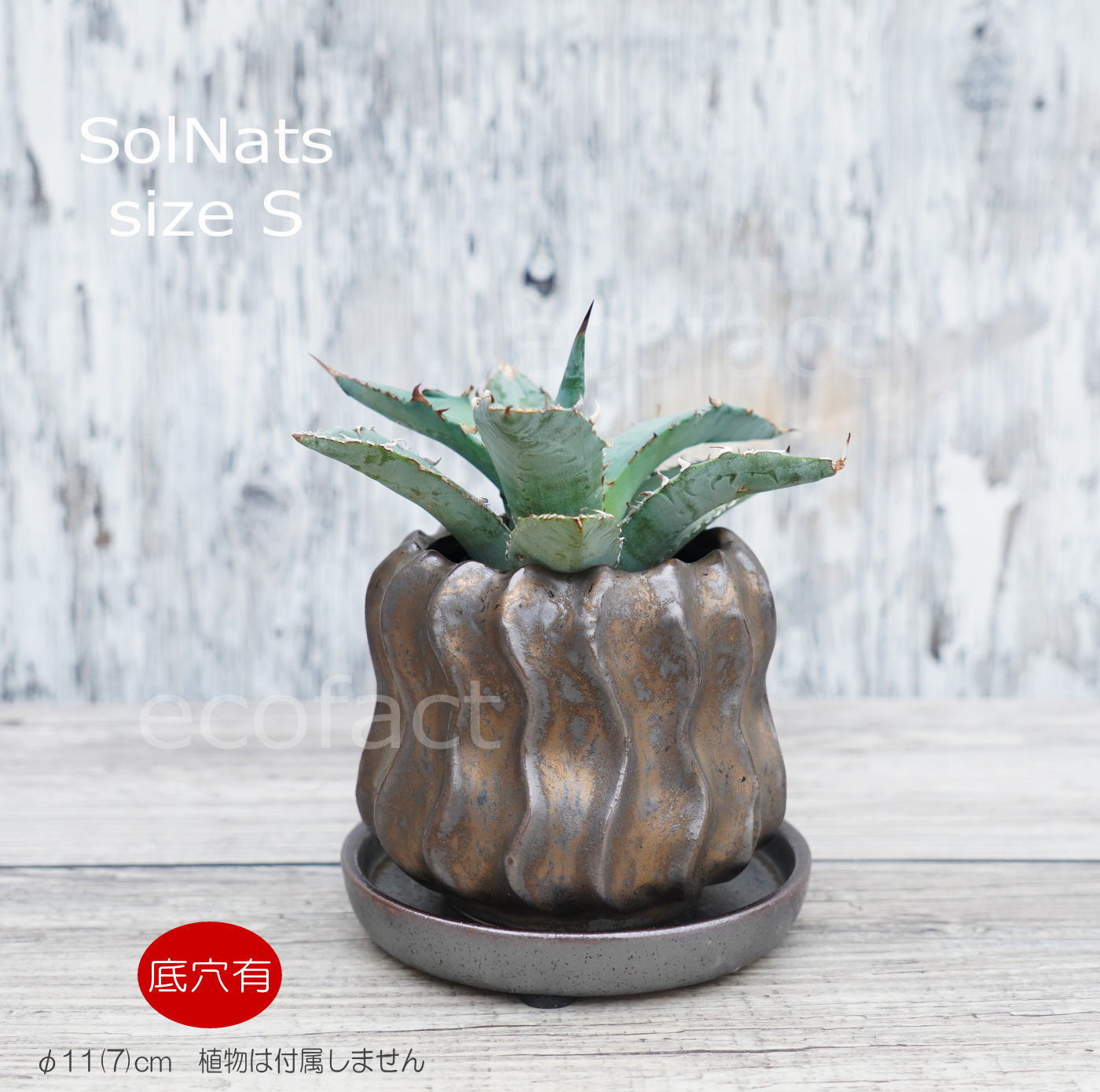 ポット 鉢 植木鉢 プランター おしゃれ 陶器 φ11cm Solnats S ブロンズ フラワーベース 花瓶 ガーデニング 園芸 (コピー)