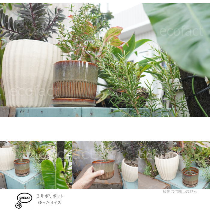 植木鉢 おしゃれ 陶器鉢 フラワーポット ミニポット 底穴あり Streak S ブラウングレイ φ12cm   プランター 園芸鉢 観葉植物 オージープランツ